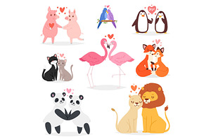 Couple In Love Vector Animal Lovers