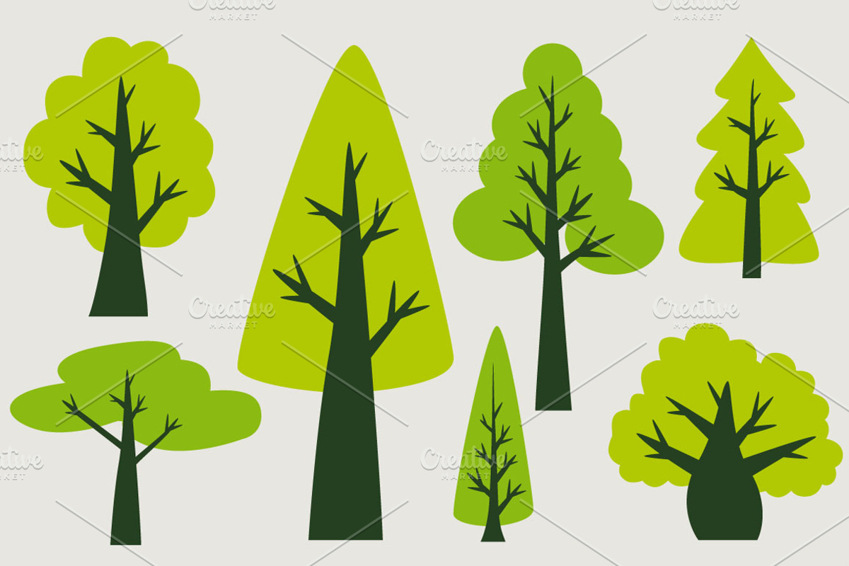 Tree collection, an Illustration by Do2design