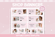 Pink Shop Banner Templates, a Shopify Template by SunshineStudioBoutique (Thumbnail 1 of 9)