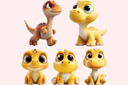 Funny Dinosaur Clipart PNG Bundle, a Graphic by M9 Design (Thumbnail 7 of 9)