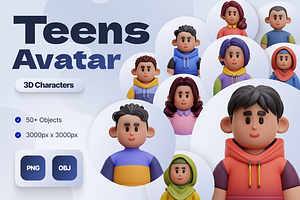 3D Teens Avatar Characters, a Characters & Person 3D Model by Rakata Studio