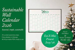 2026 Eco Wall Calendar: Forest Haze, a Poster Template by Elibee