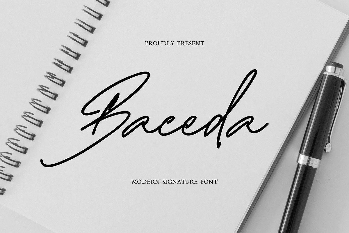 Baceda Signature Font, a Script Font by Authentic Studio (Photo 1 of 4)