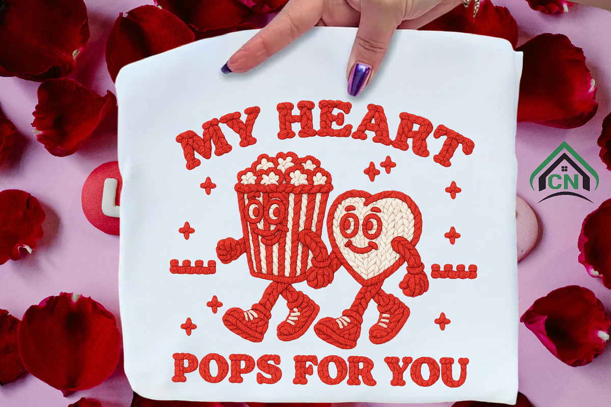 Knitted Popcorn & Heart Png, an Illustration by Craft Nest (Photo 7 of 7)