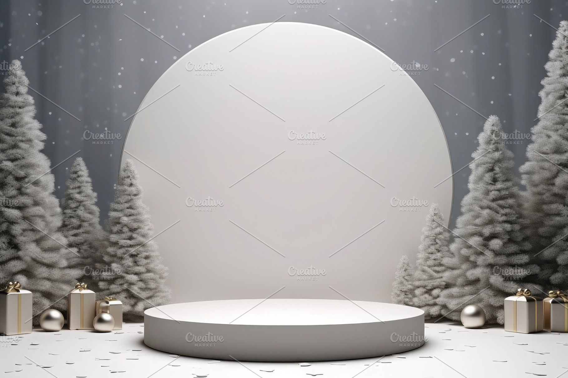 Beautiful Christmas podium for produ, a Photo by SaroStock