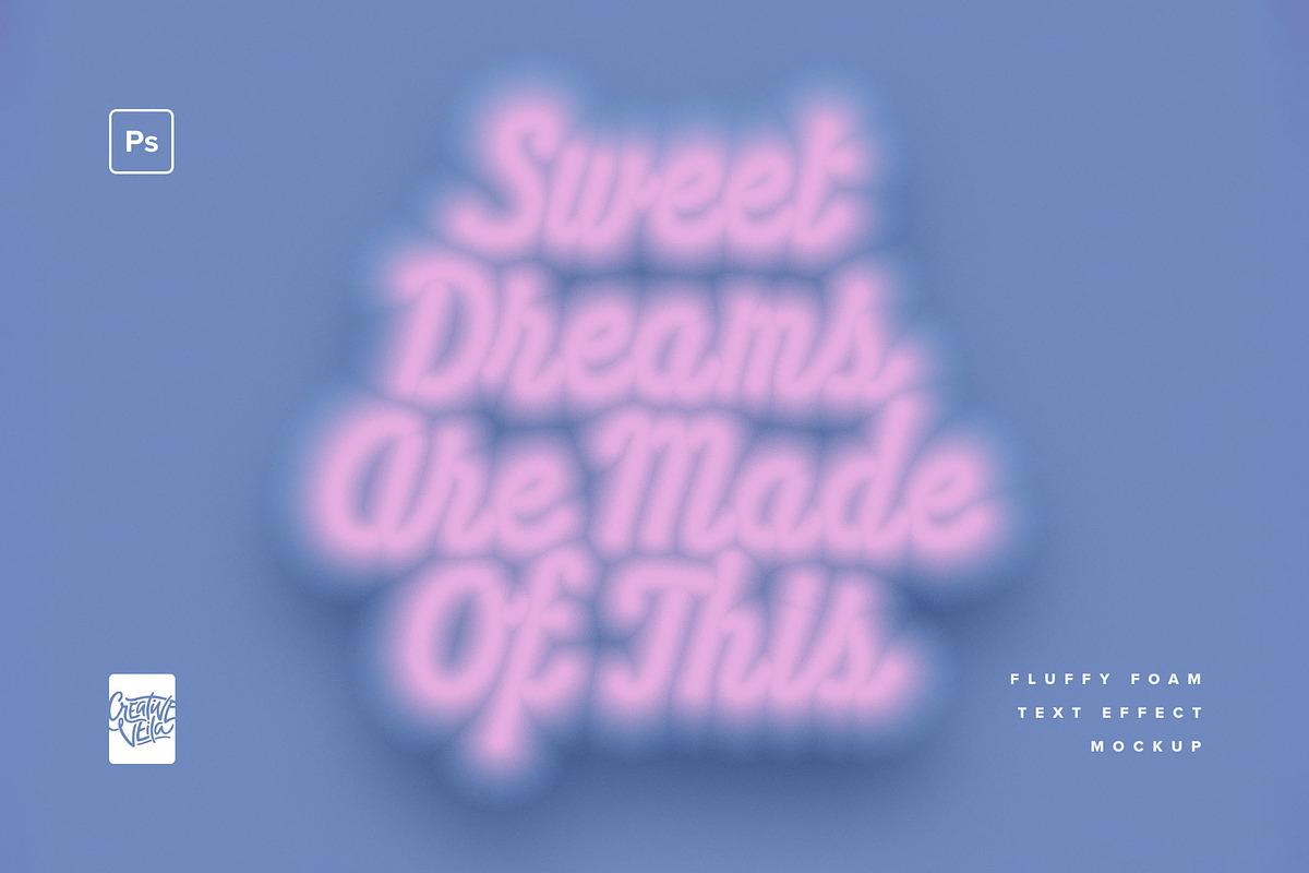 Fluffy Foam Text Effect Mockup, a Brushes & More by veila.me (Photo 2 of 6)