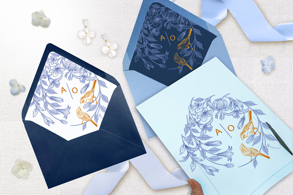 Love birds Envelope Liners, an Invitation Template by Shwet Art (Photo 5 of 7)