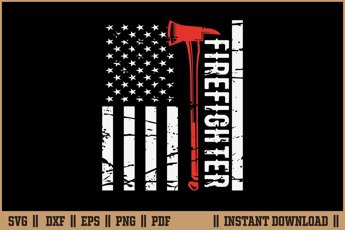 Patriotic American Firefighter SVG, an Illustration by Handy Arts Studio (Photo 3 of 3)