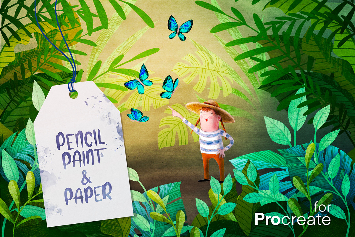 Pencil, Paint & Paper for Procreate, a Brush Add-On by UPROOT (Photo 1 of 9)