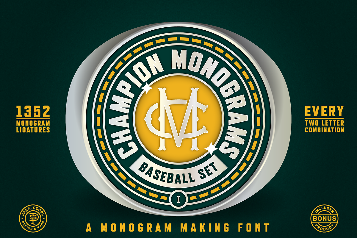 Retro-Era Baseball Serif Style 1, a Symbol Font by Para-Scope Design (Photo 1 of 8)