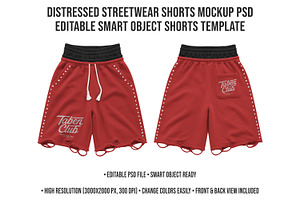 Distressed Streetwear Shorts Mockup