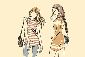 Set 5 Fashion Illustration Sketch