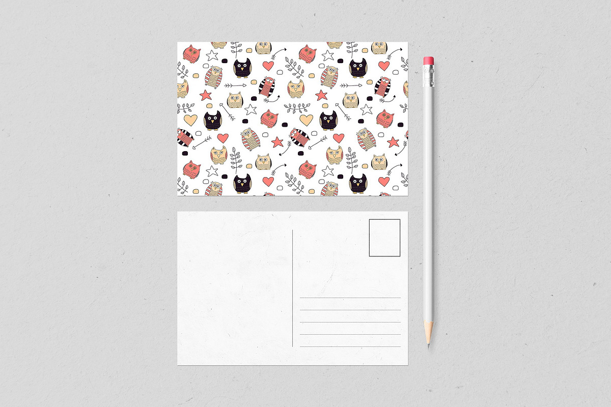 Funny Owls: hand drawn pattern set, a Pattern Graphic by leffka (Photo 7 of 8)
