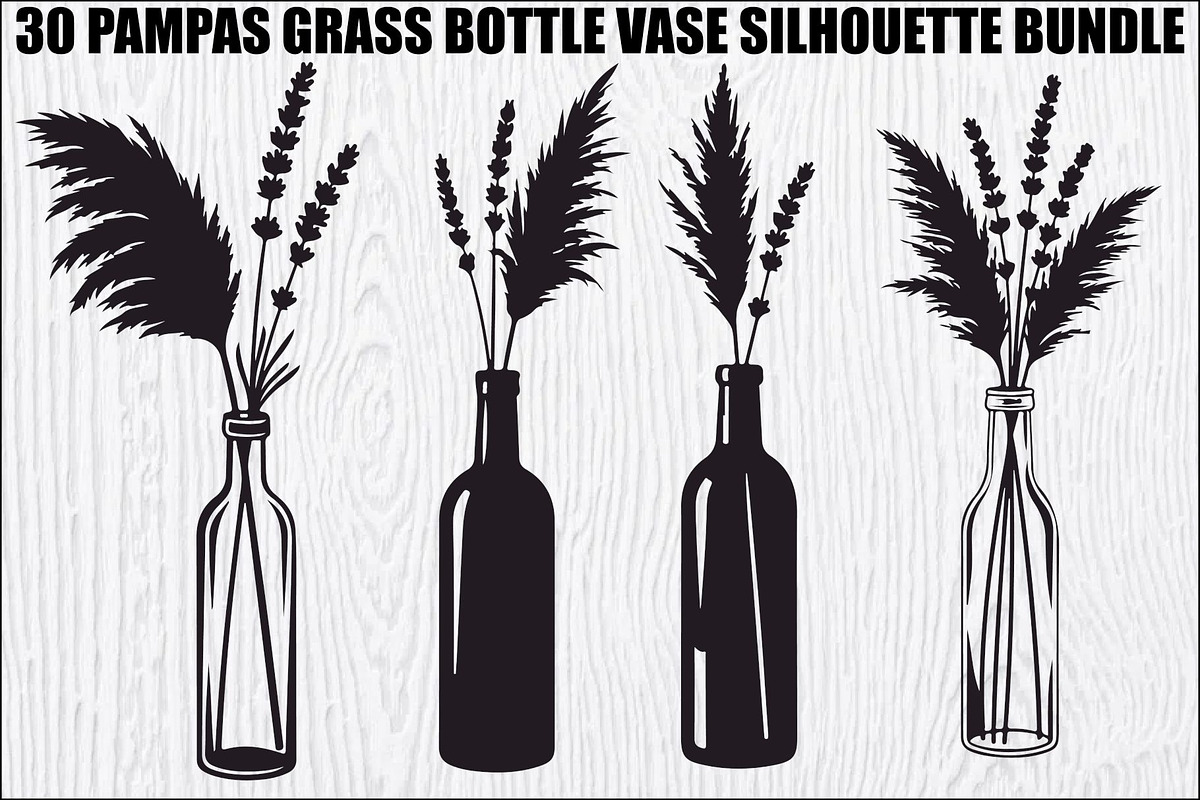Pampas Grass Bottle Vase Bundle, an Illustration by Gaye Art (Photo 1 of 31)
