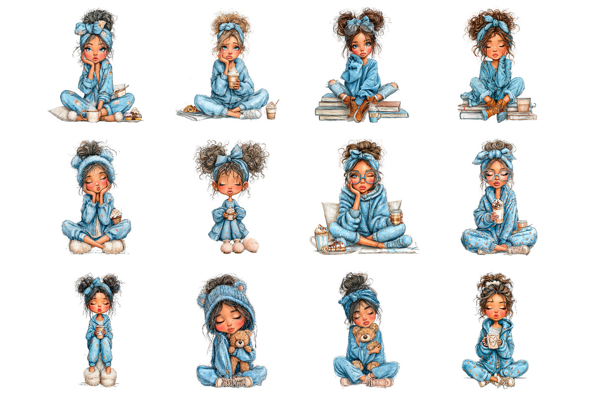 Whimsical valentine coffee girl clip, an Illustration by SinaCreation (Photo 4 of 11)
