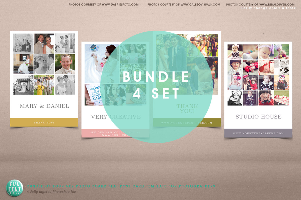 Bundle 5x7 Photo Board Flat Cards, a Flyer Template by FUN TENT DESIGN (Photo 1 of 4)