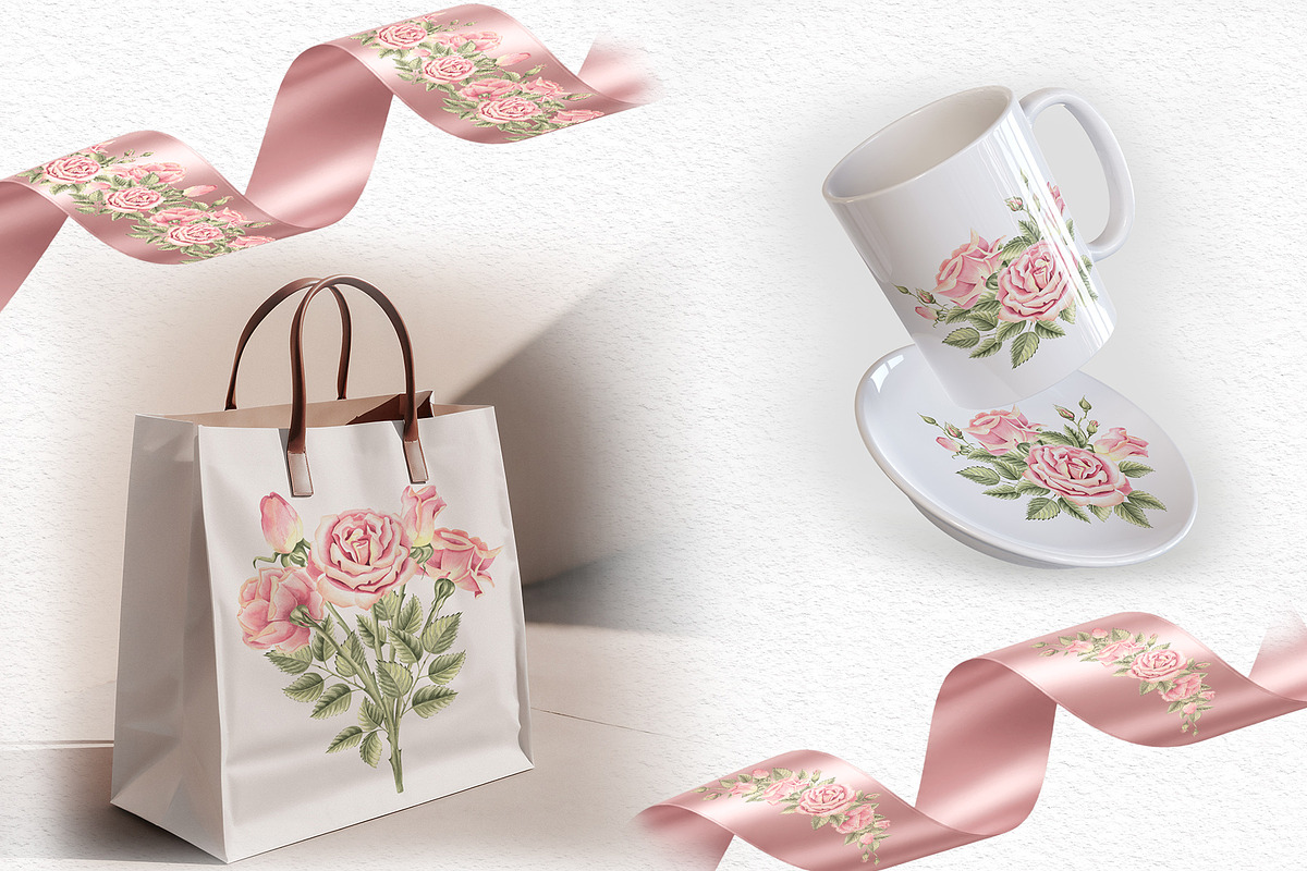 Ethereal Roses watercolor collection, a Decorative Illustration by susie-p-art (Photo 5 of 19)