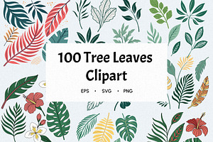 Green Leaves Watercolor Clipart