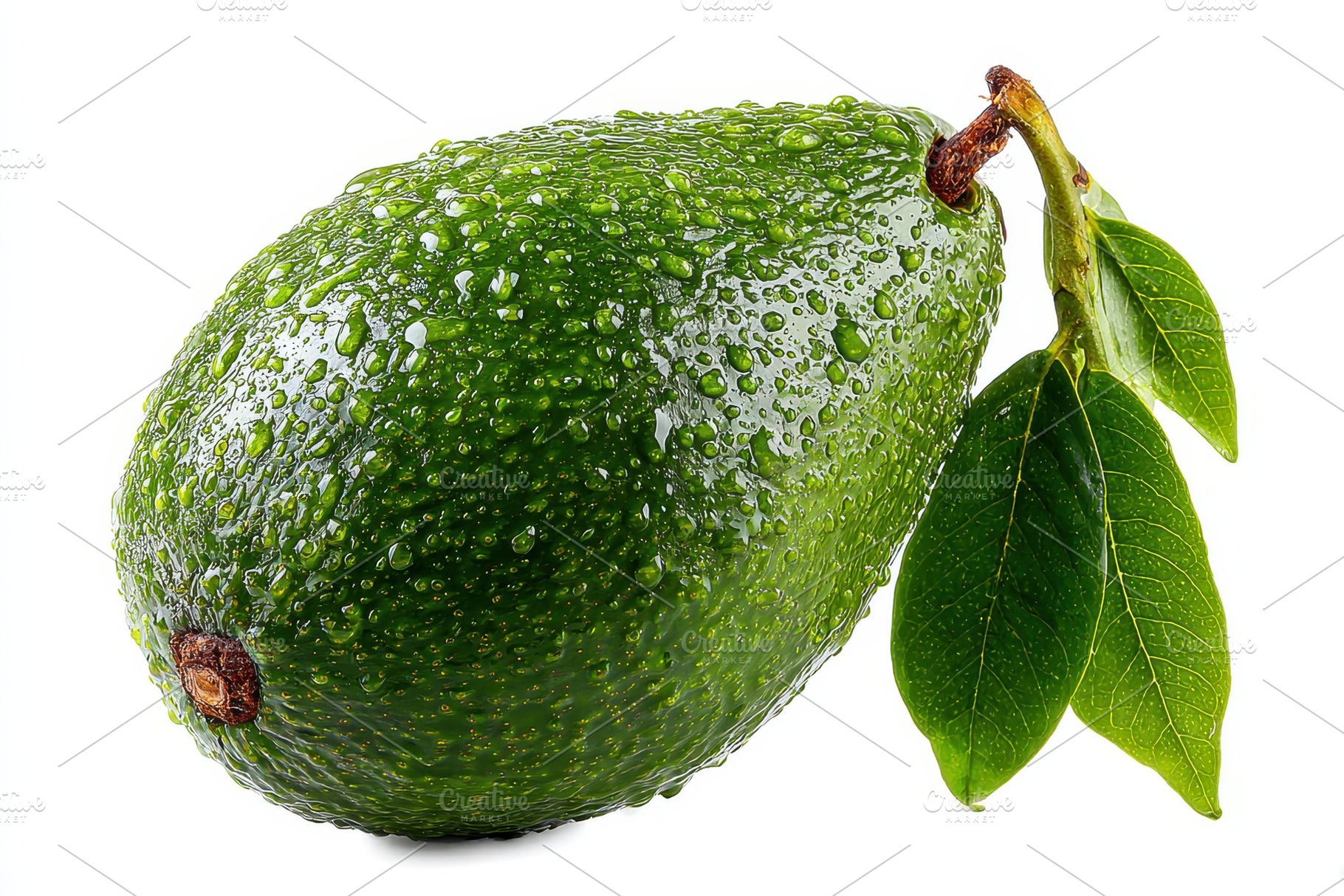 Fresh Juicy Avocado with Dew Drops a, a Photo by Pixeness Studio