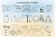 Back To School Procreate Stamps, a Brush Add-On by Mari_Caliart (Thumbnail 2 of 7)