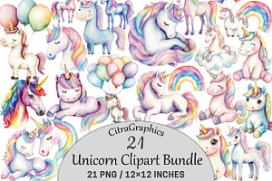 Unicorn Clipart, an Illustration by CitraGraphics