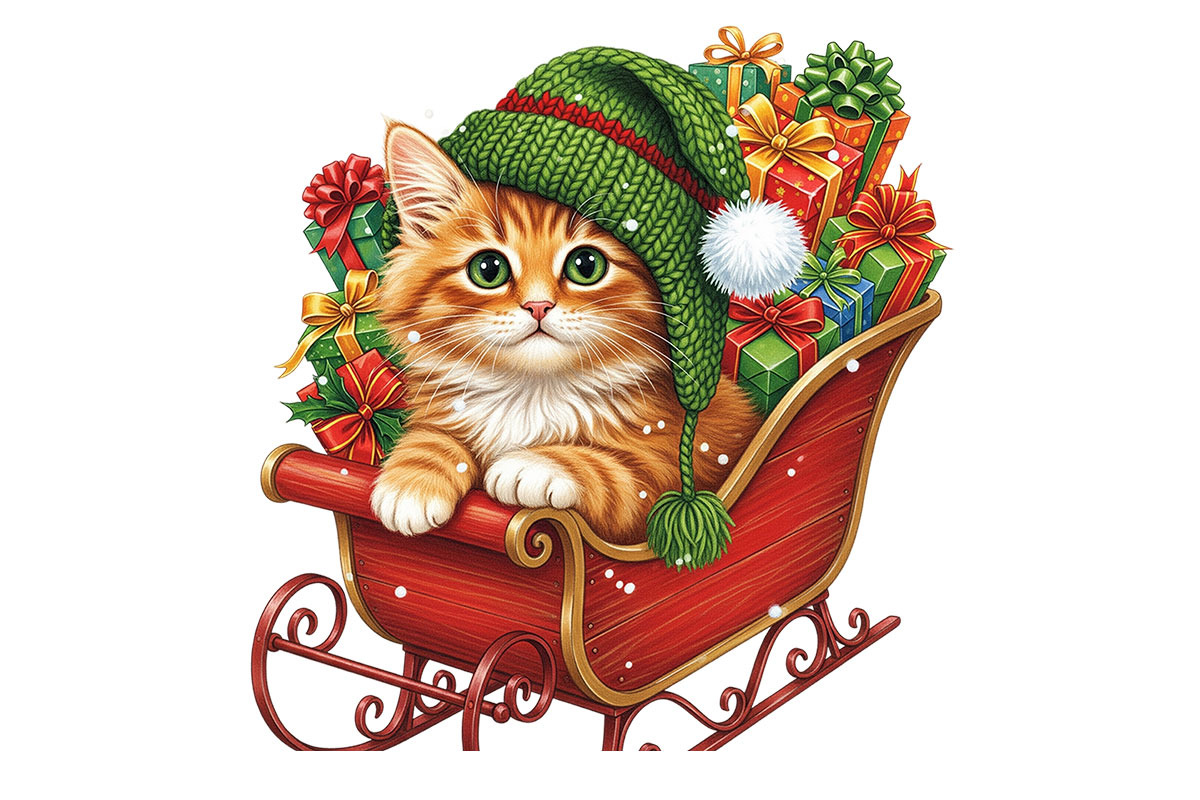 CATS CHRISTMAS CLIPART, an Object Graphic by Pixxel_Studio (Photo 3 of 5)