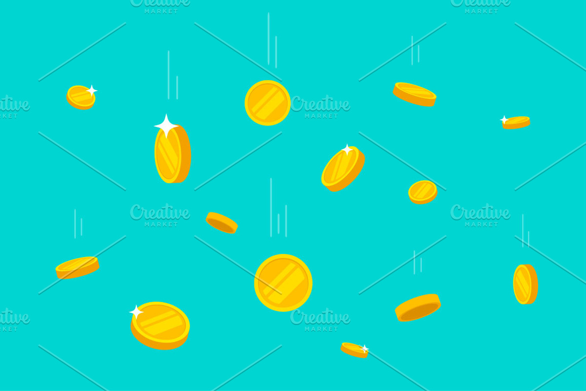 Coins Money Falling Vector, an Illustration by vladwel (Photo 2 of 2)