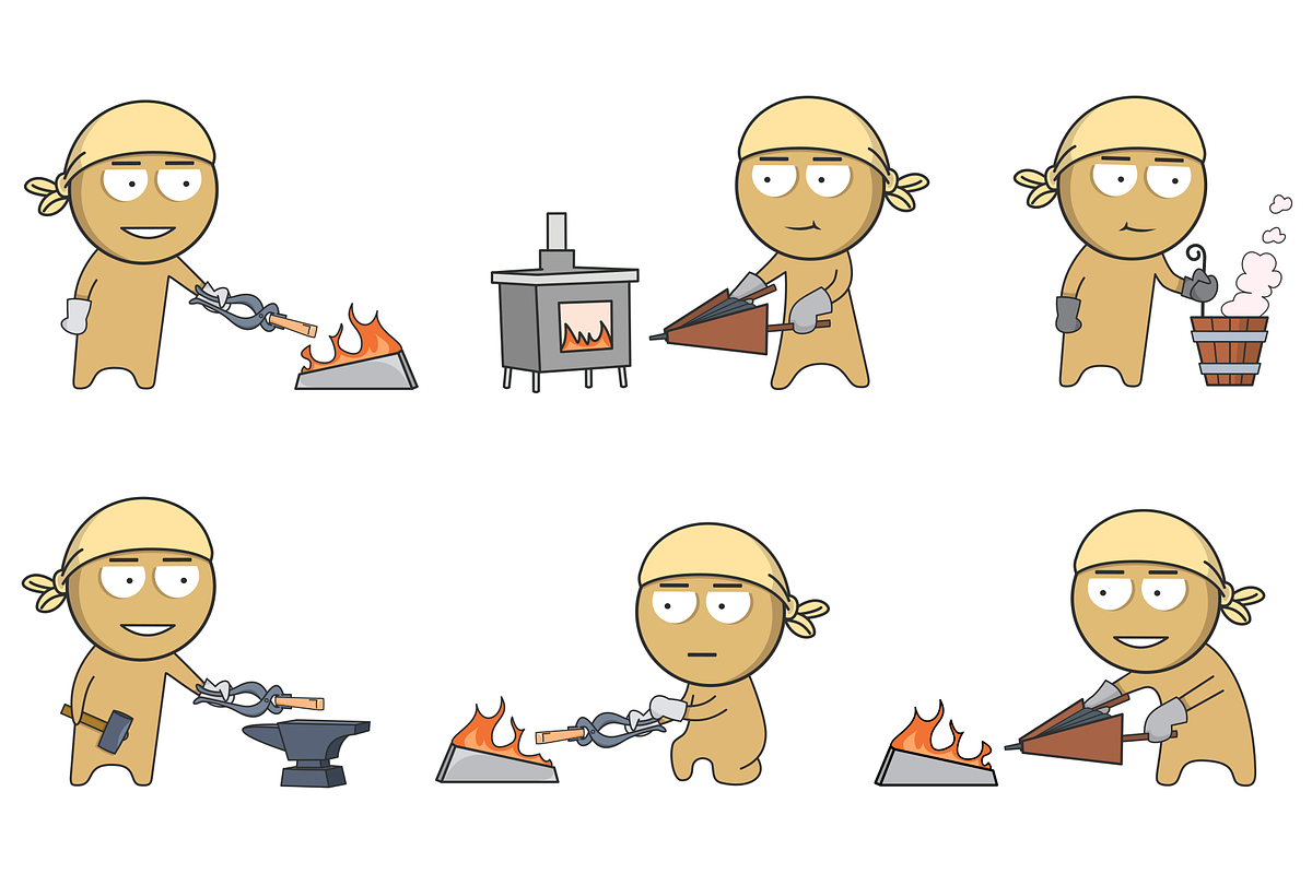 Icons of blacksmiths and metal forgi, a Graphic by JK comics (Photo 1 of 5)