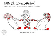 Christmas Gnome Clipart & Patterns, an Object Graphic by bubbled-rabbit (Thumbnail 1 of 16)