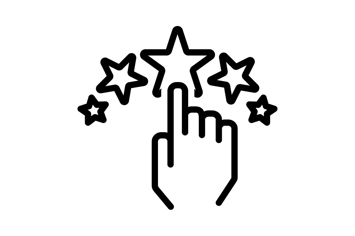 Rate us black line icon, an Outline Icon by Web Incredible