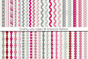 Pink Valentine Theme Border Clipart