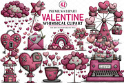 Whimsical Valentine Clipart, an Illustration by cherrydesign (Thumbnail 1 of 4)