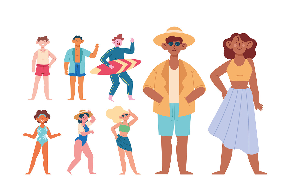 Summer People Illustration Set