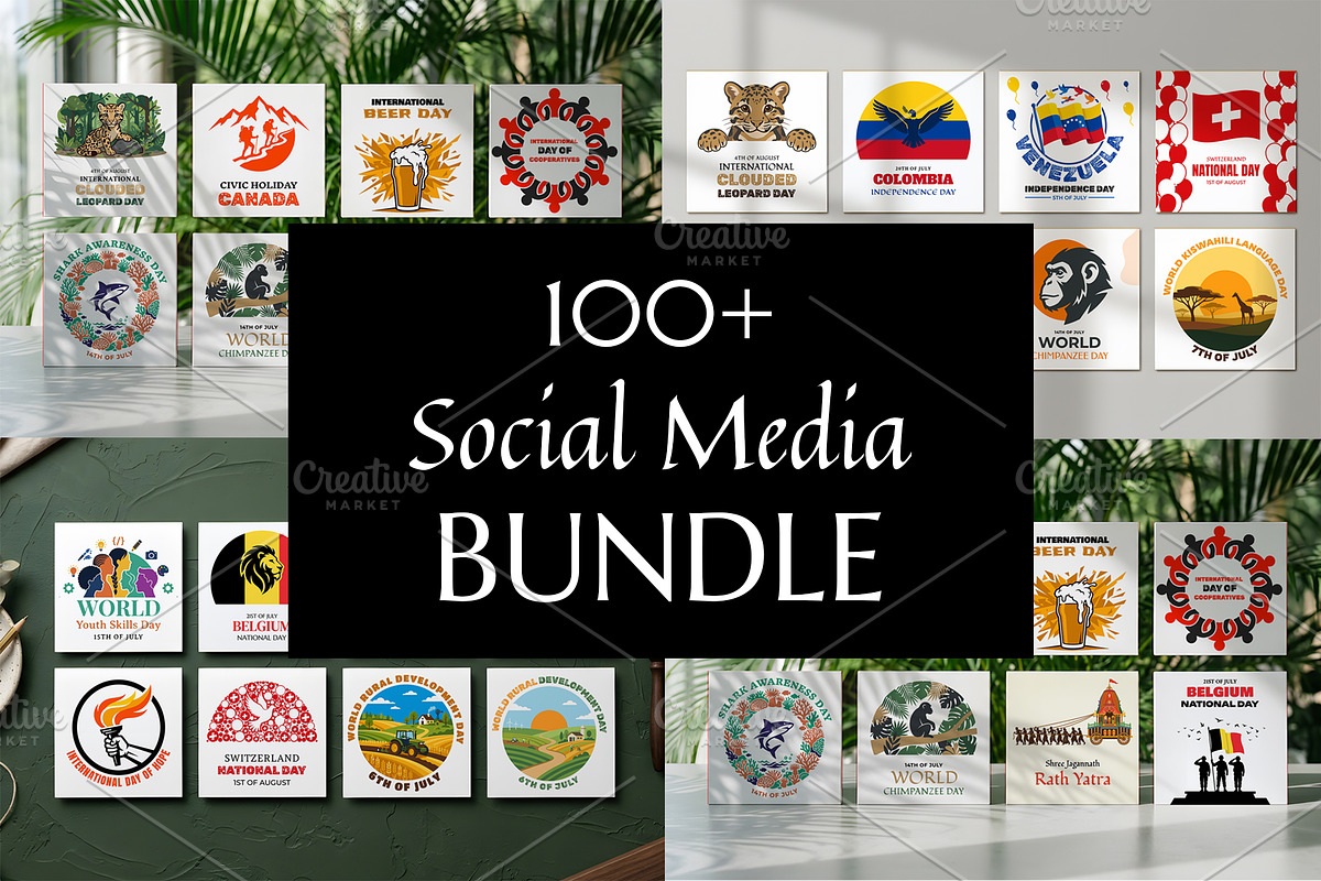 100+ Instagram Post Template Bundle, a Social Media Template by nandinigraphics (Photo 1 of 5)