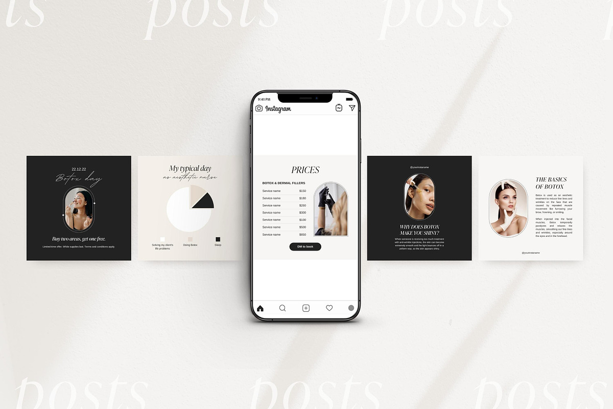 Nurse Injector Instagram templates, a Social Media Template by LiliesandBerries (Photo 18 of 22)