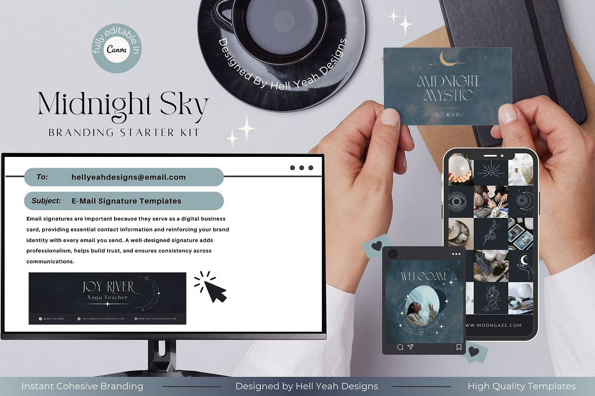Midnight Sky Branding Starter Kit, a Branding & Logo Template by Hell Yeah Designs (Photo 14 of 16)