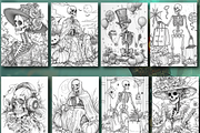 Halloween Skeleton Coloring Book, an Animal Illustration by Printable Design Store (Thumbnail 6 of 7)
