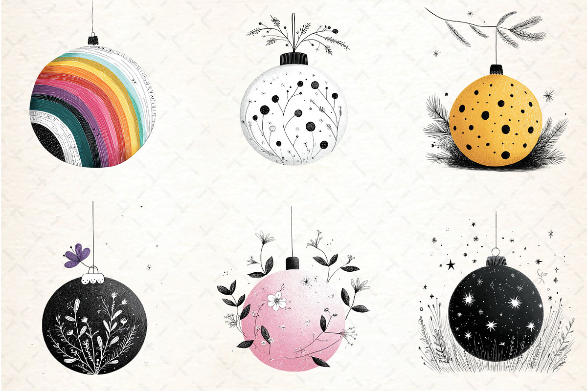Bauble Clipart Set, an Illustration by DreamCafeArt (Photo 7 of 8)