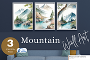 Watercolor Mountain Print Wall Decor, a Poster Template by MagicLove Creations (Thumbnail 1 of 8)