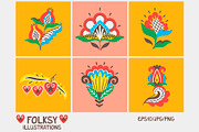 FOLKSY | graphics set, an Illustration by Nastya Tkachova (Thumbnail 3 of 8)