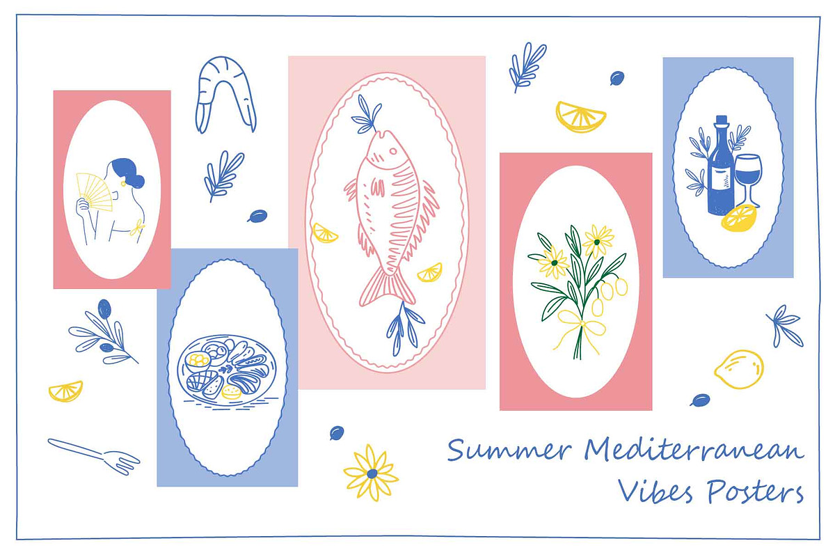Mediterranean Amalfi Style Poster, an Illustration by Imaginary Party (Photo 1 of 9)