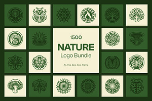 Nature Logo Bundle, a Solid Icon by Creative Stall