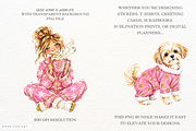 Winter Pajama Party Clipart, a Seasonal Illustration by Markicha Art (Thumbnail 2 of 6)