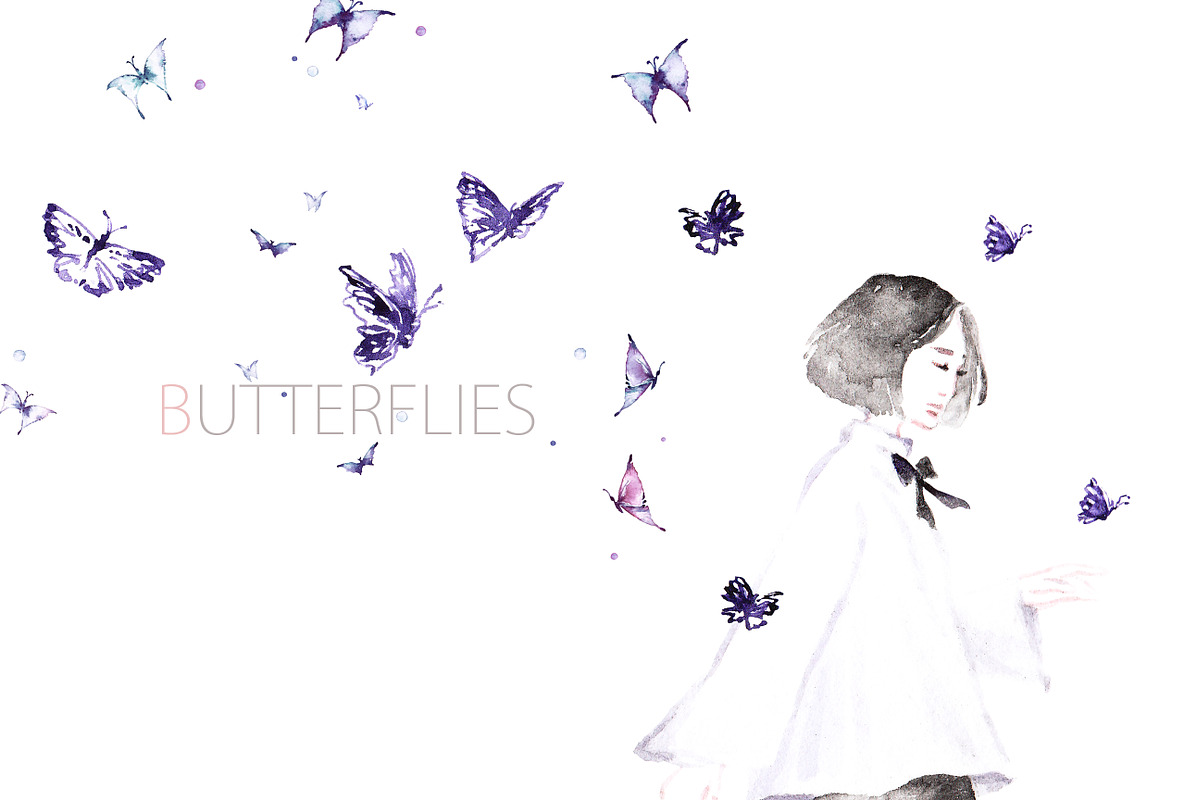 Butterflies, a Person Illustration by Knysh Ksenya (Photo 6 of 9)