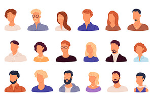 Male and female faces. People, a Person Illustration by Vectorbuum