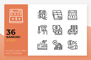 Banking Icons, an Outline Icon by Becris (Thumbnail 1 of 3)