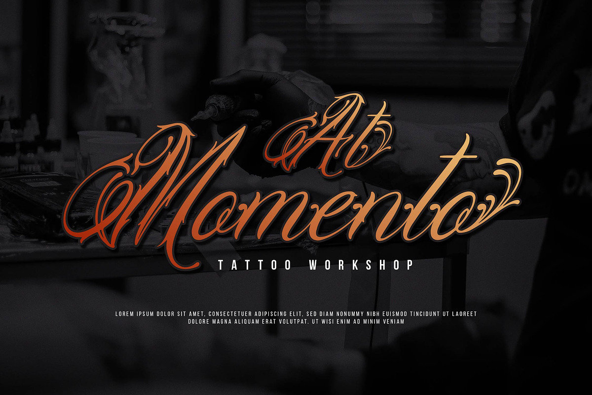 Lentamy Ebigail | Tattoo Script, a Script Font by Denustudios (Photo 2 of 14)