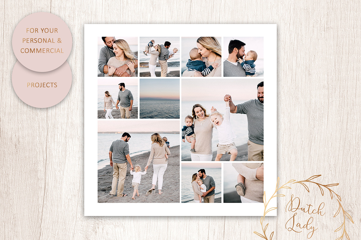 PSD Photo Collage Template #2, a Stationery Template by The Dutch Lady Designs (Photo 2 of 5)