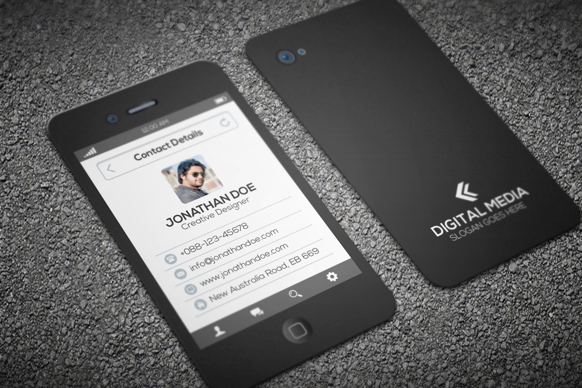 Phone Business Card, a Business Card Template by Orcshape Studio