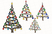 Christmas Lights Tree Clipart, an Illustration by OK Design (Thumbnail 3 of 5)